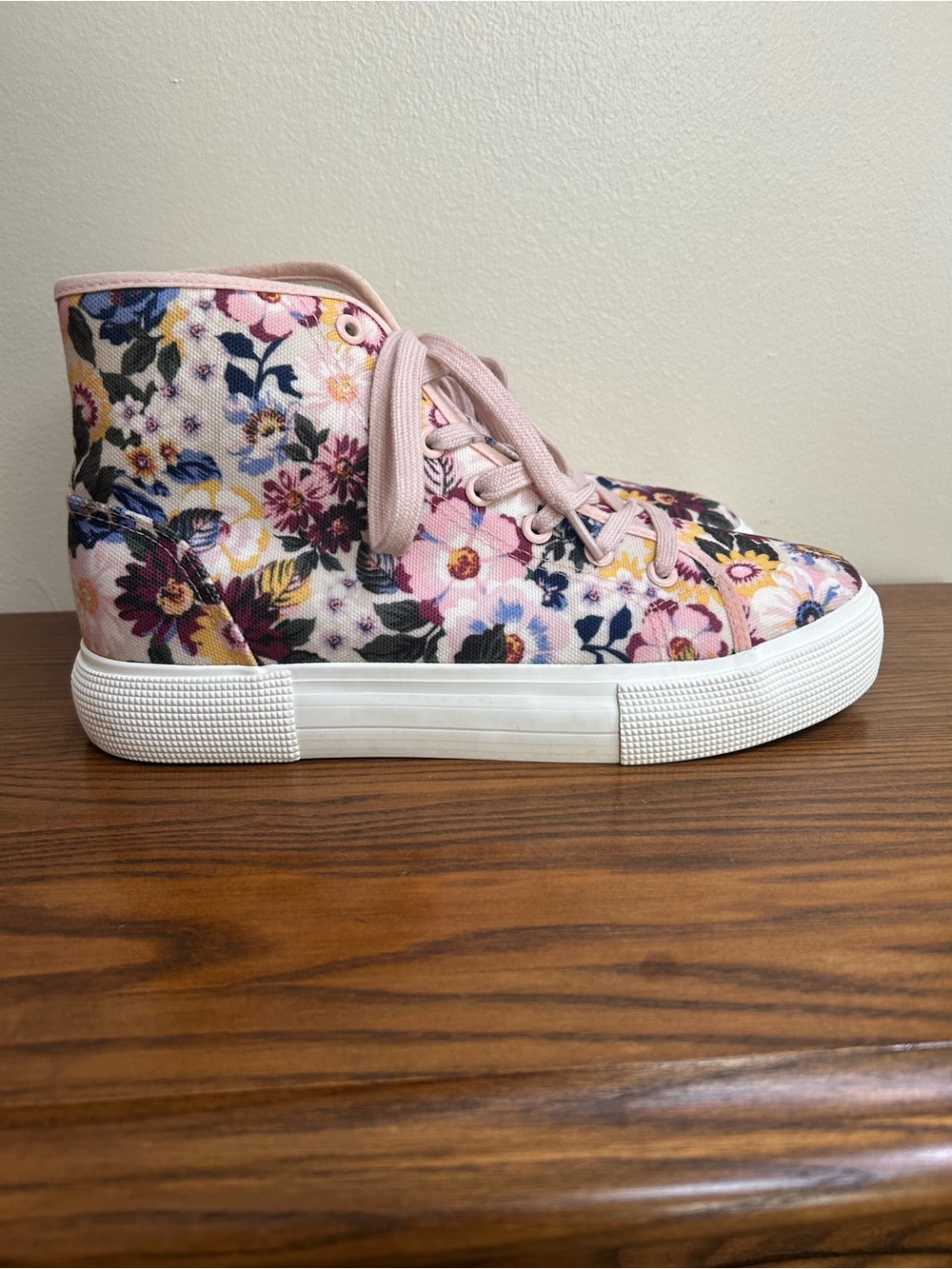 Ayesha Curry Gorgeous Pink Floral High-Top Canvas Sneakers